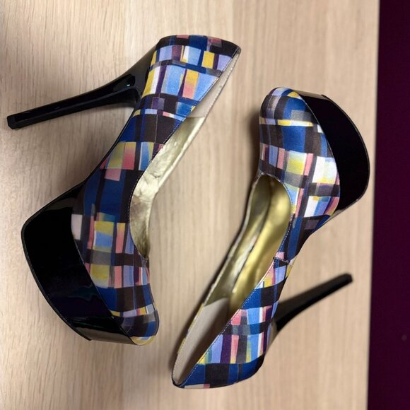 Carlos Santana Destiny “Azul” Plaid Heels – Multicolor Pumps 8.5 - Picture 7 of 8